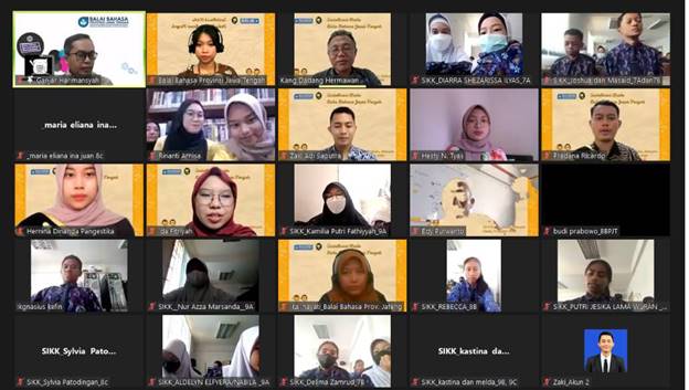 Bengkel Diaspora Muda Penggerak Literasi: Sosialisasi dan Uji Coba Krida diadakan Balai Bahasa Jateng secara daring.