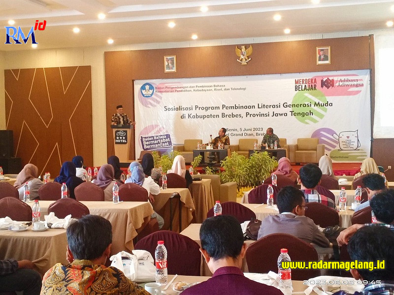 Sosialisasi Program Pembinaan Literasi Generasi Muda di Kabupaten Brebes, Provinsi Jawa Tengah yang digelar di Hotel Grand Dian, Brebes, Senin (5/6/2023). (IST)