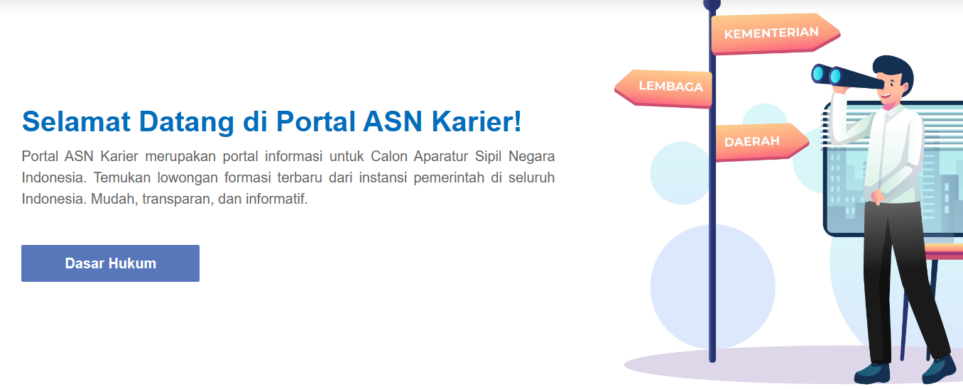 Tampilan layar portal SSC ASN untuk pendaftaran seleksi CPNS maupun PPPK. (SSCASN BKN)