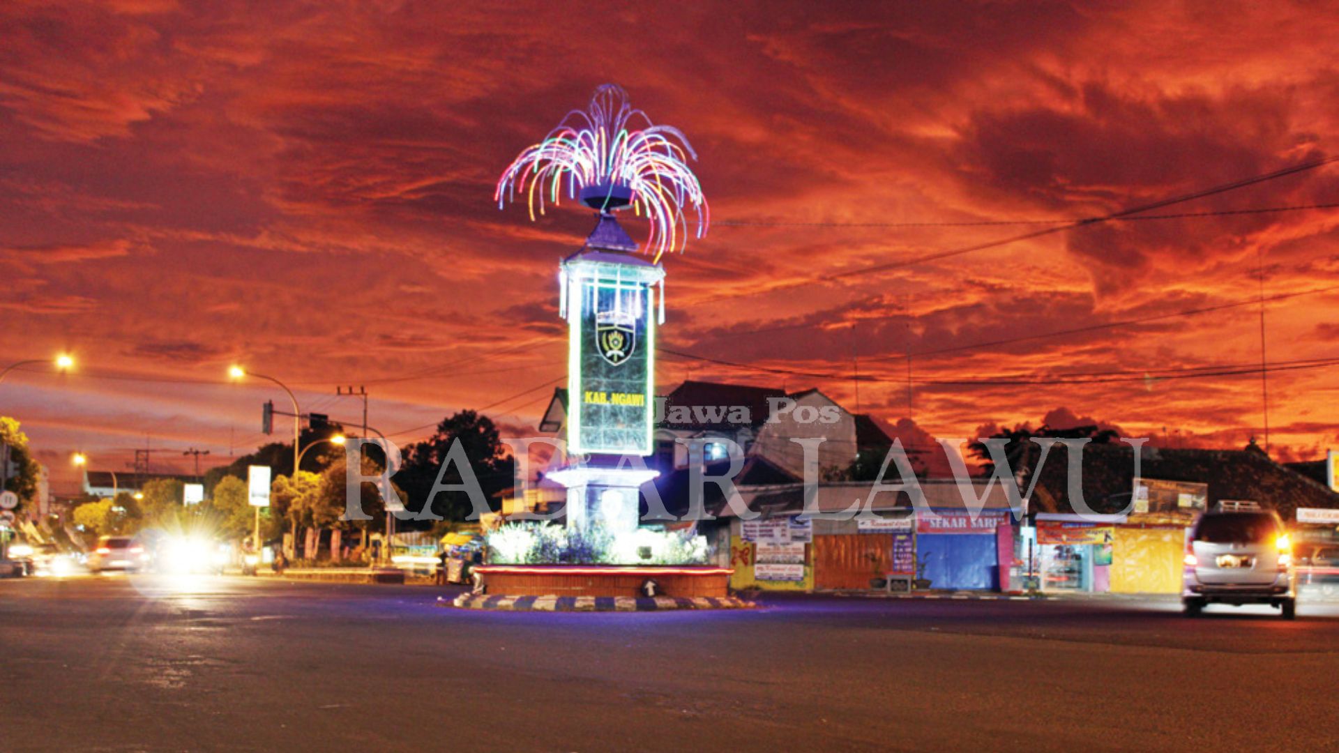LAMA: Penampakan Tugu Kartonyono Ngawi sebelum dibangun ulang. (RADAR MADIUN)