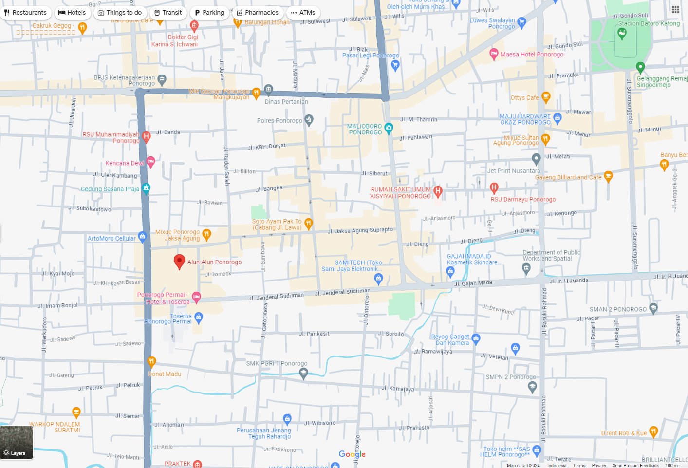 PETA DIGITAL: memantau peta digital menjadi salah satu opsi mudah mencari rute baru ke tempat tujuan. (TANGKAPAN LAYAR)