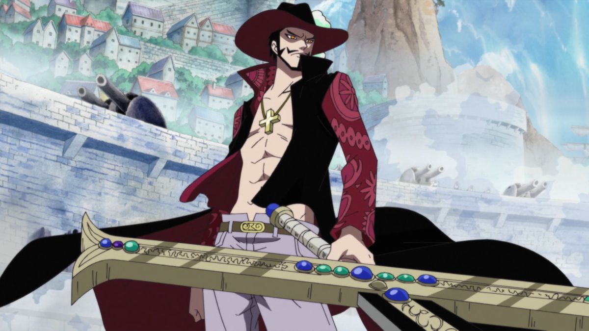 Dracule Mihawk, pendekar pedang terkuat, dalam perang Marineford. (Pinterest)