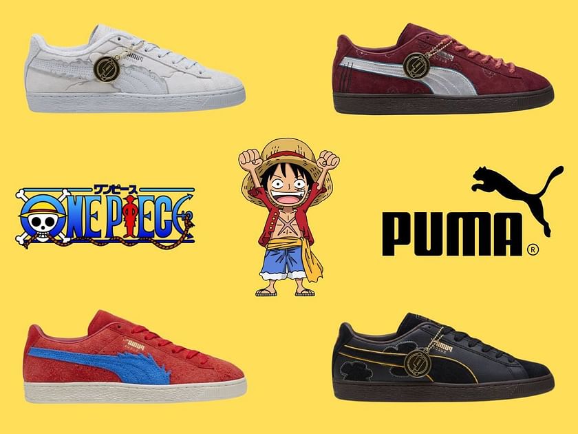 Sepatu edisi Puma x One Piece (Image via Twitter/@AndyCollectz)