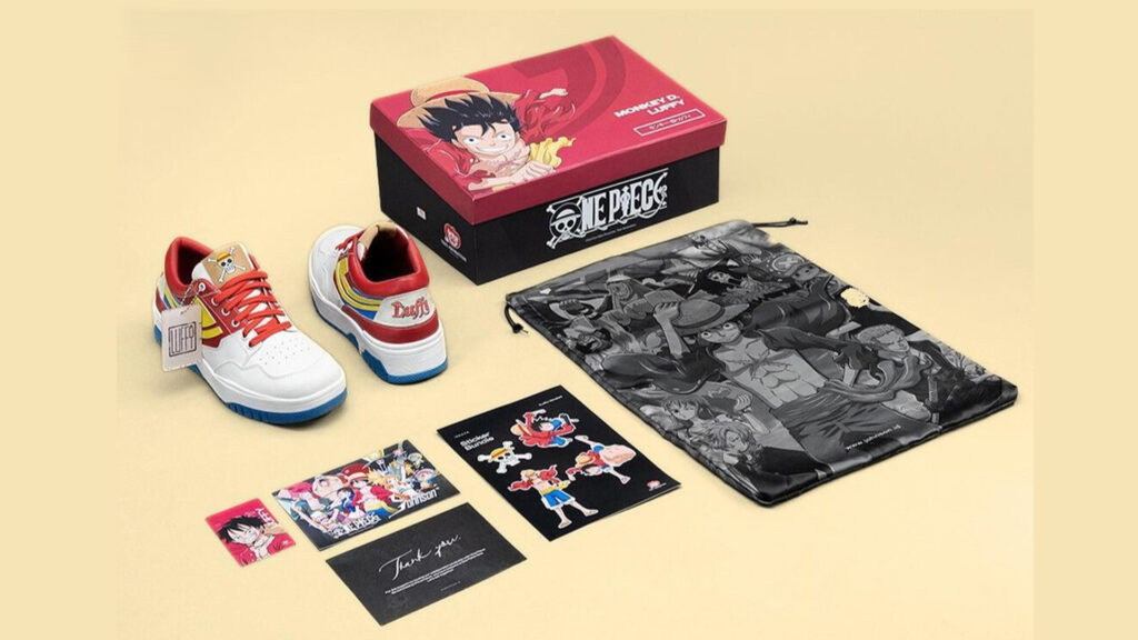 Sepatu Johnson x One Piece dengan karakter Luffy. (Instagram Johnson_Indonesia)