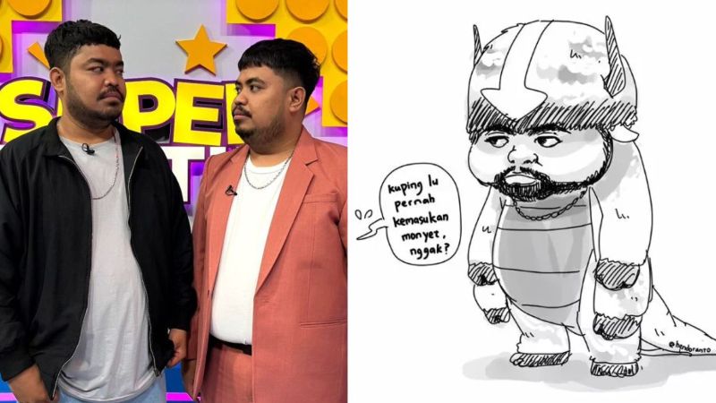 KOCAK: Kembaran Rigen, Muhammad Rizki roasting Rigen mirip Appa dalam Avatar: The Last Airbender.&nbsp;(KOLASE Ig @rizkibewok_ @hendoranto)