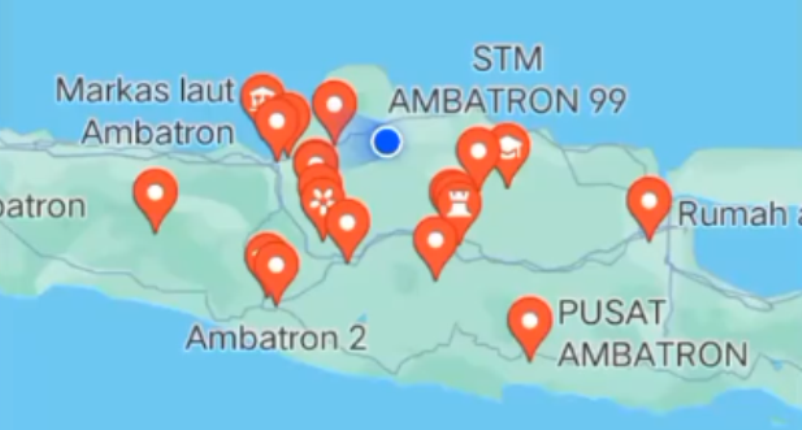 PENJAJAH: Gambar daerah kekuasaan Robot Ambatron di Pulau Jawa. (CAPTURE)&nbsp;