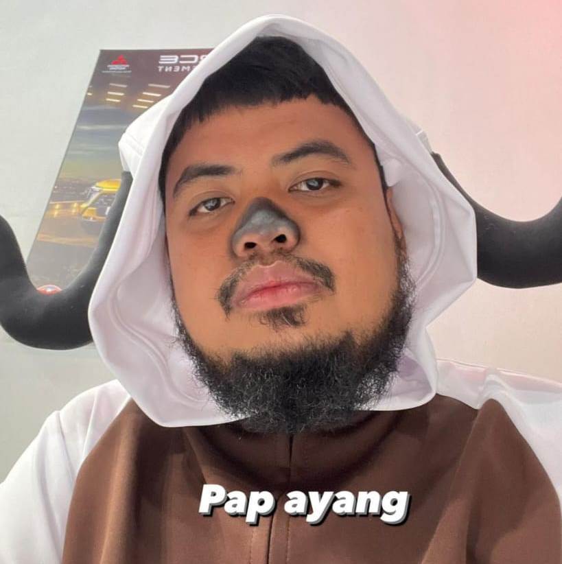 HAPPY: Rigen cosplay menjadi Appa dalam Avatar: The Last Airbender dalam acara sahur&nbsp;lebih segar.&nbsp;(Ig @frimawan)