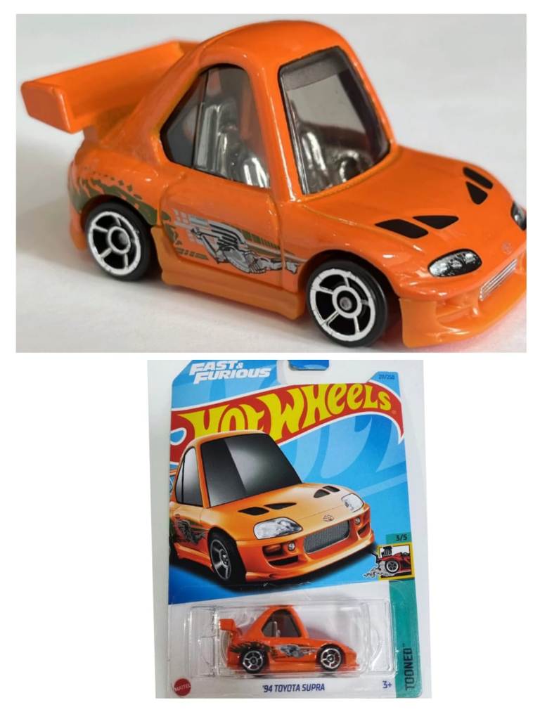 GEMOY BIN BANTET: Penampakan mobil 94 Toyota Supra Mk4 versi Tooned dari Hot Wheels. (HOT WHEELS&nbsp;FANDOM WIKI)