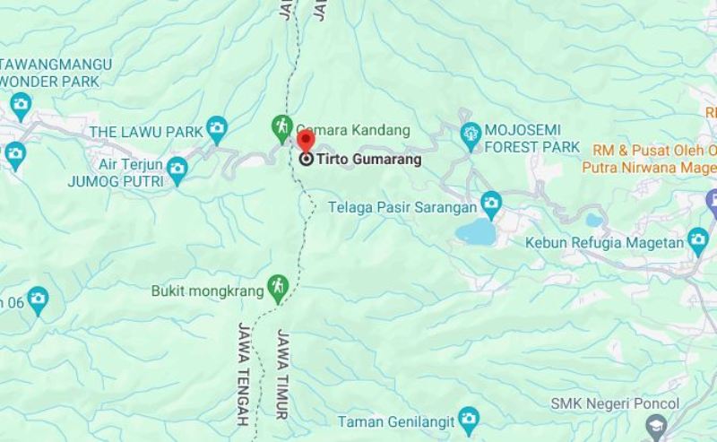 CENTRAL: Tirto Gumarang berada persis di tengah dikeliling 7 wisatawan andalan. (CAPTURE)