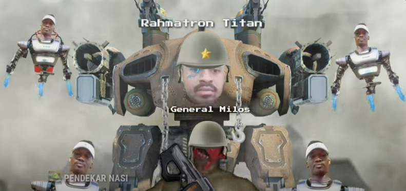 Pertempuran Melawan Robot Rahmaton dan 3 Robot Ambatron