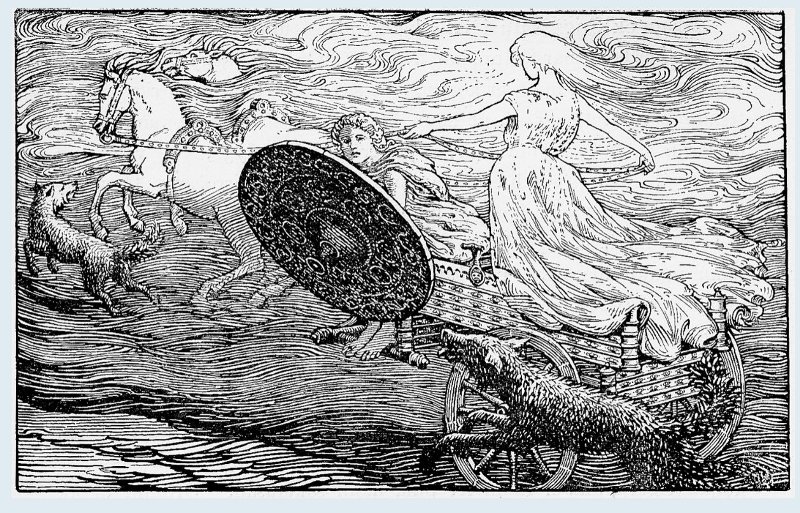Ilustrasi Svallin, perisai legendaris dalam mitologi Nordik.