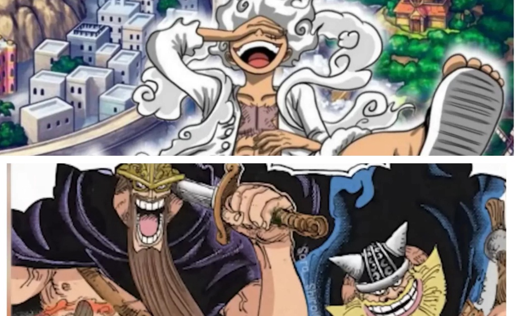 Kelompok Luffy bersama Dorry dan Brogy berusaha kabur dari Pulau Egghead.
