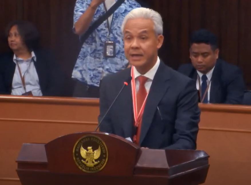 Ganjar Pranowo dalam sidang sengketa Pilpres 2024 di MK