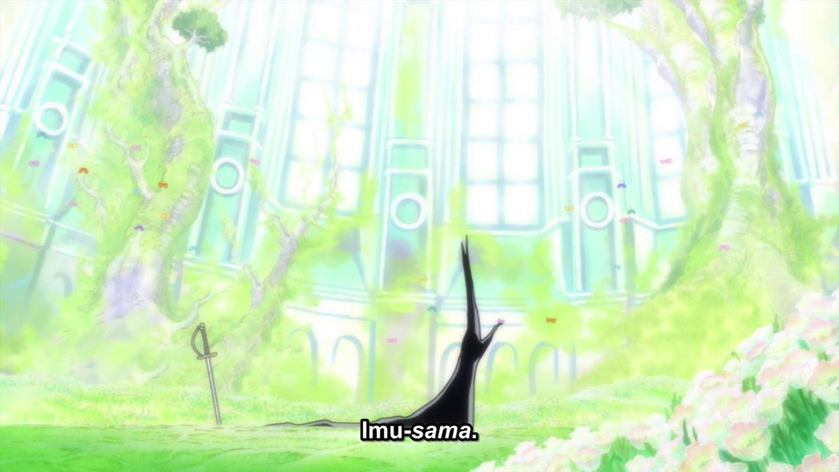 Imu berada di sebuah taman di dalam Kastil Pangea. (Toei Animation)