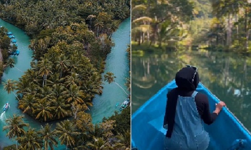 Kali Cokel Pacitan, Jawa Timur, Pesona Wisata Sungai yang Menawan. (KOLASE Ig @issal.sa-min.guesthouse)