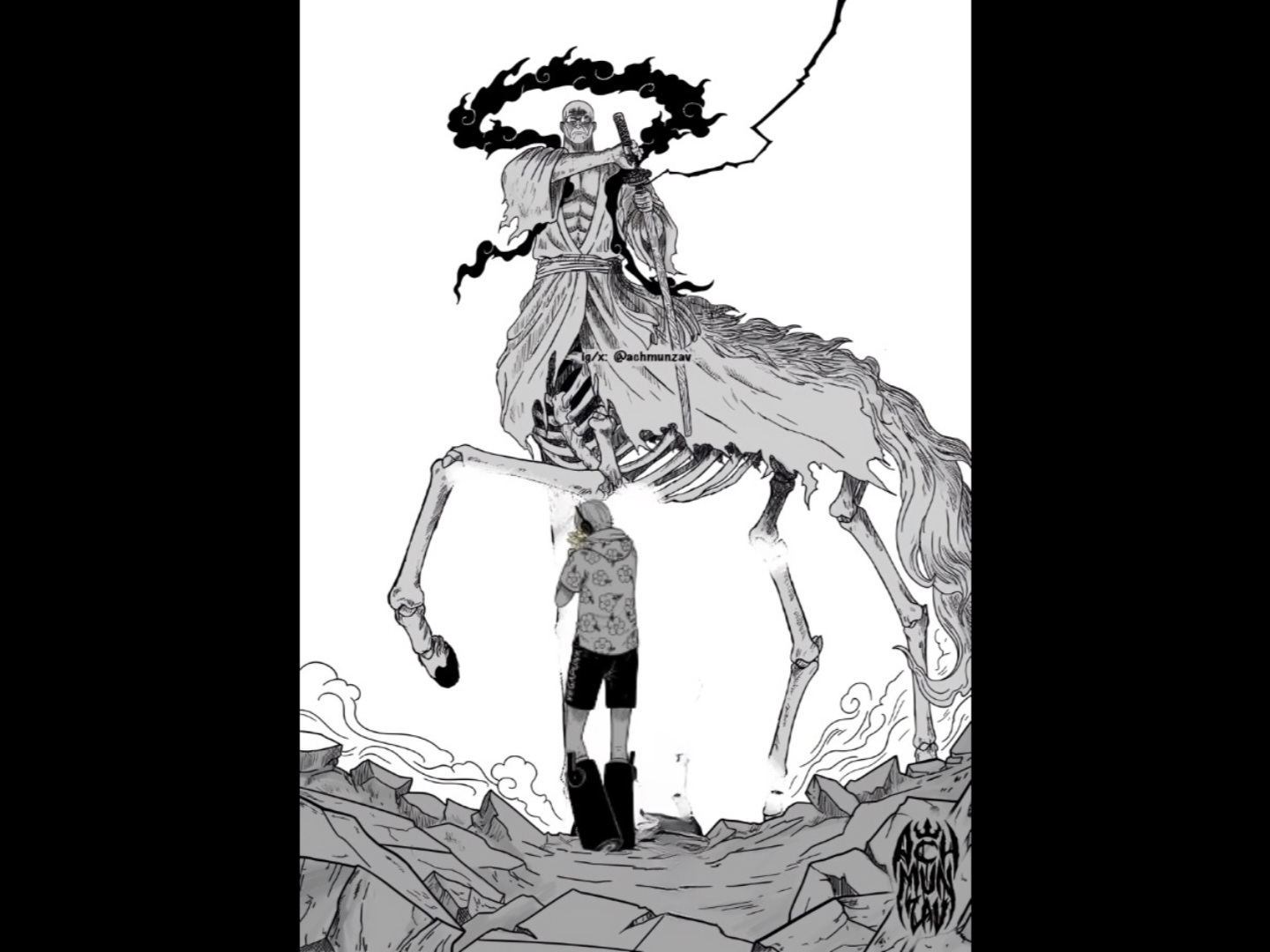 Sanji menyerang Gorosei Nusjuro dalam cerita One Piece 1113.