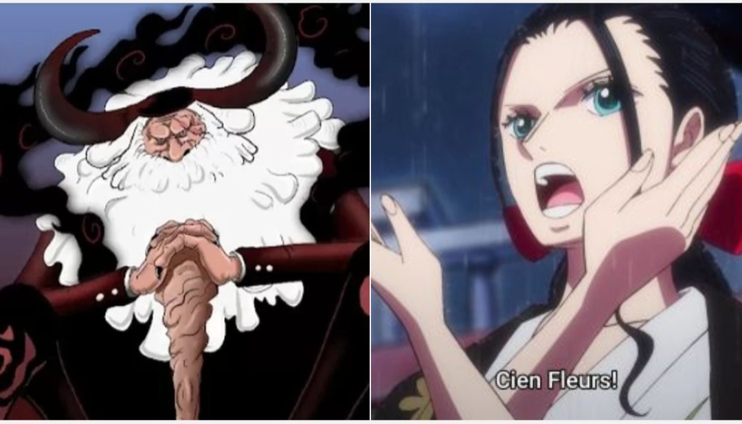 Gorosei Saturn bertemu dengan Robin di cerita One Piece 1113.