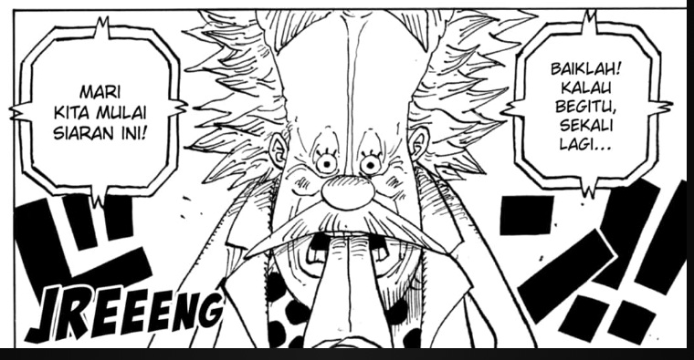 Vegapunk memulai siaran dengan Haishin Den Den Mushi di cerita One Piece 1113. (Shueisha)