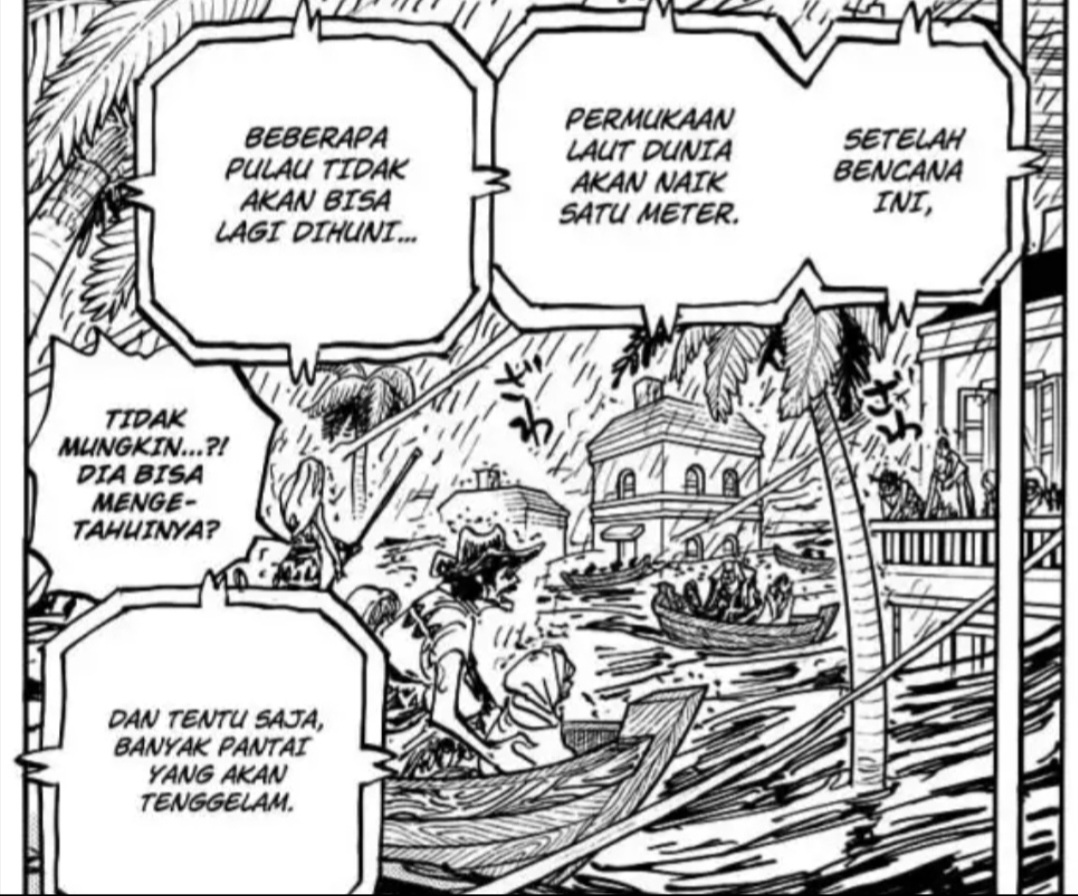 Sebelum Vegapunk membeberkan hipotesa dunia akan tenggelam ke laut di One Piece 1114, Oda telah memberikan banyak petunjuk mengenai kiamat tersebut.