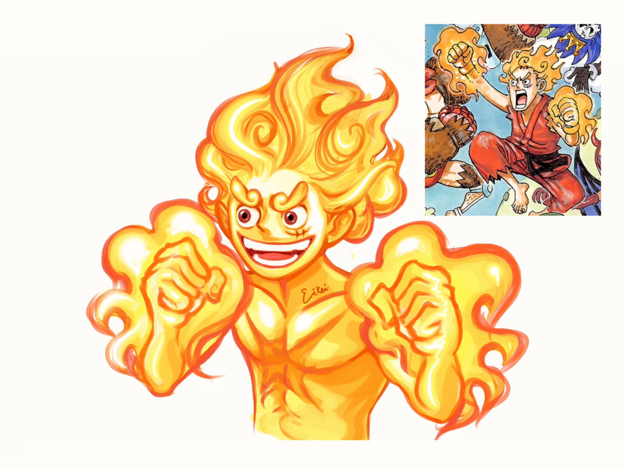 Luffy akan memakan Mother Flame hingga mengubah wujud Sun God Nika mengacu teori One Piece.