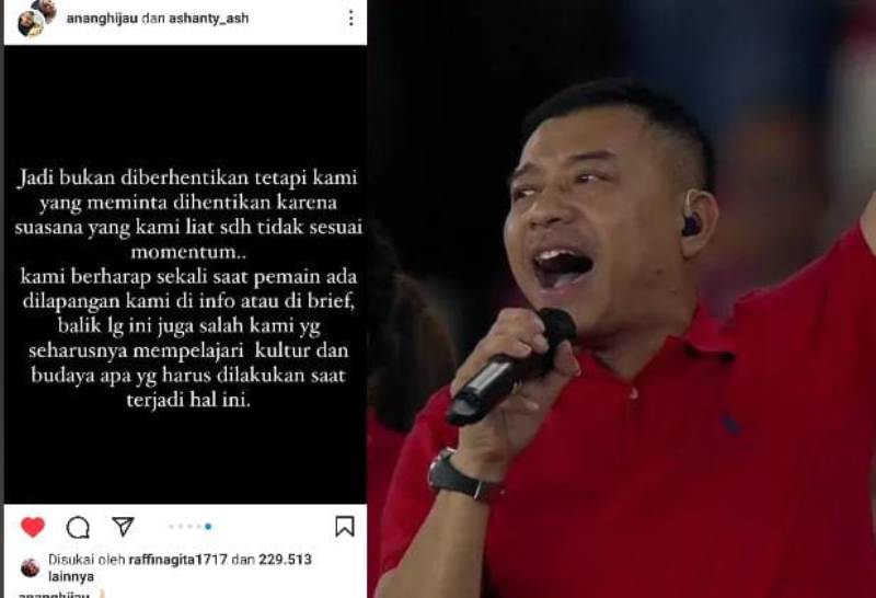 Anang Hermansyah klarifikasi buntut kejadian viral dalam laga Indonesia vs Filipina disoraki suporter Garuda di SUGBK. (Kolase Ig @ananghijau)