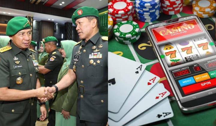 Oknum TNI AD Gelapkan Dana Kesatuan untuk Judi Online. (Kolase Dok. Taruna Nusantara - Jawapos)
