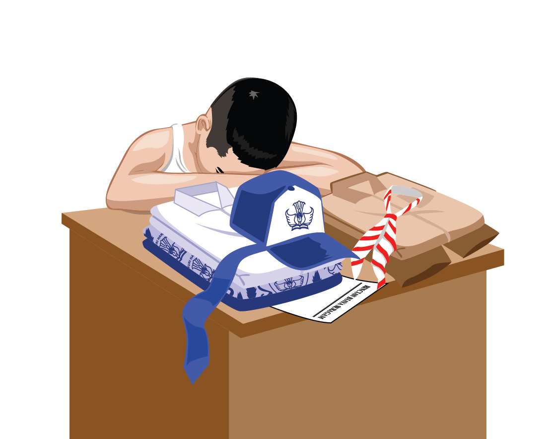 ILUSTRASI: Seorang siswa tengah mengikuti proses belajar mengajar dan berdiskusi dengan teman sebangku. (ILUSTRASI HABIB/JAWA POS RADAR PONOROGO)&nbsp;