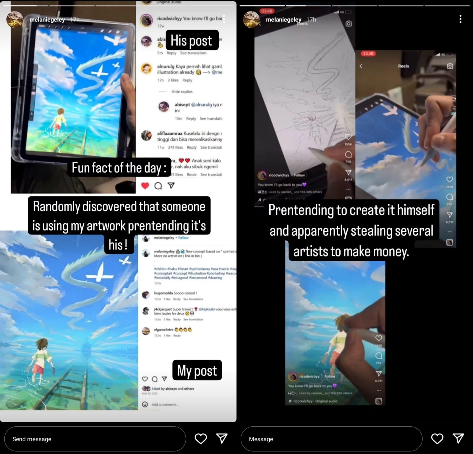 Viral lukisan asal Prancis oleh seorang konten kreator (Foto IG @melanieegeley)