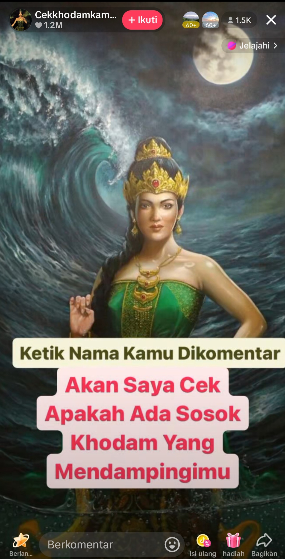 Tren Cek Khodam Menjamur Jadi Lelucon di Masyarakat (tik tok @cekkhodamkamudisini)