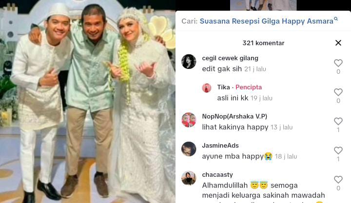Pernikahan Gilga Sahid dan Happy Asmara. (KOLASE ISTIMEWA)