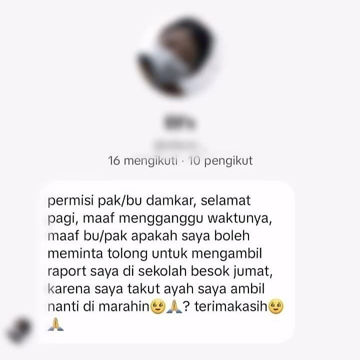 Anak di Semarang Meminta Tolong Petugas Damkar Untuk Mengambilkan Raport Ke Sekolah (Instagram @ahquote)