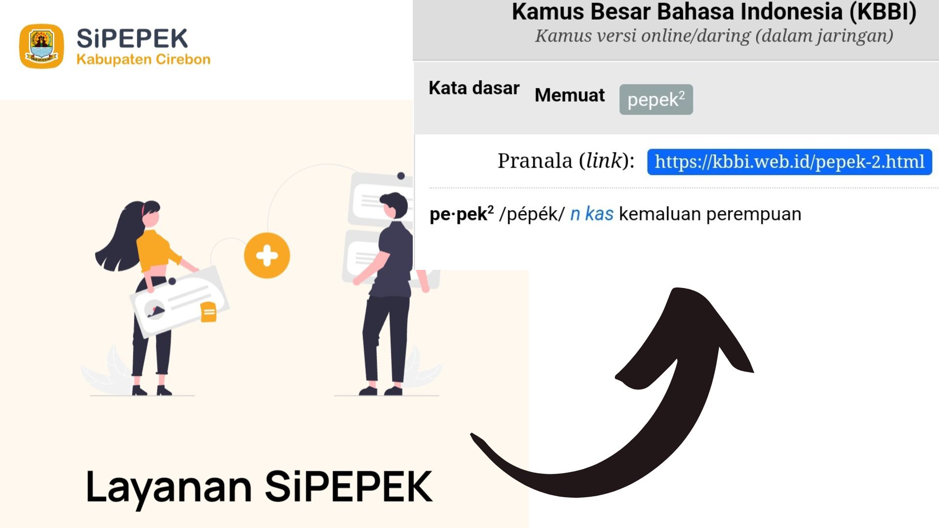 Aplikasi Layanan Digital Dinsos Kab. Cirebon Tuai Kontroversi Karena Bernama SiPEPEK (Sumber sipepek.cirebonkab.go.id)