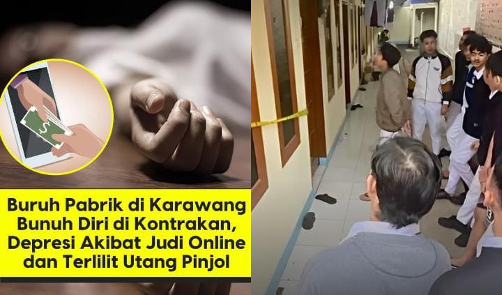 Tragis, karyawan PT AHM tewas gantung diri akibat jeratan utang judi online dan pinjaman illegal. (kolase screensot IG @faktaindo & @nowdots)