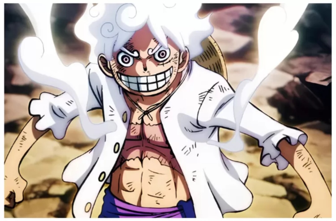Topi Jerami melarikan diri dari Egghead yang membara. (animeindo)