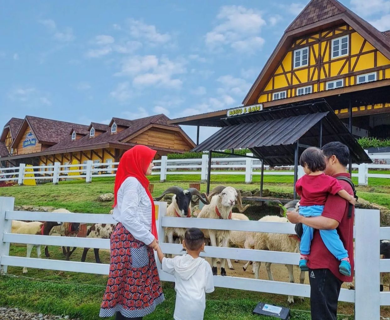 Berinteraksi dengan hewan menjadi daya tarik Cepogo Cheese Park (ig @selli_renata)