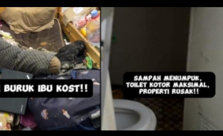 Penampakan penghuni kamar di Bekasi mengidap Hoarding Disorder. (kolase Tiktok @siskavizar)