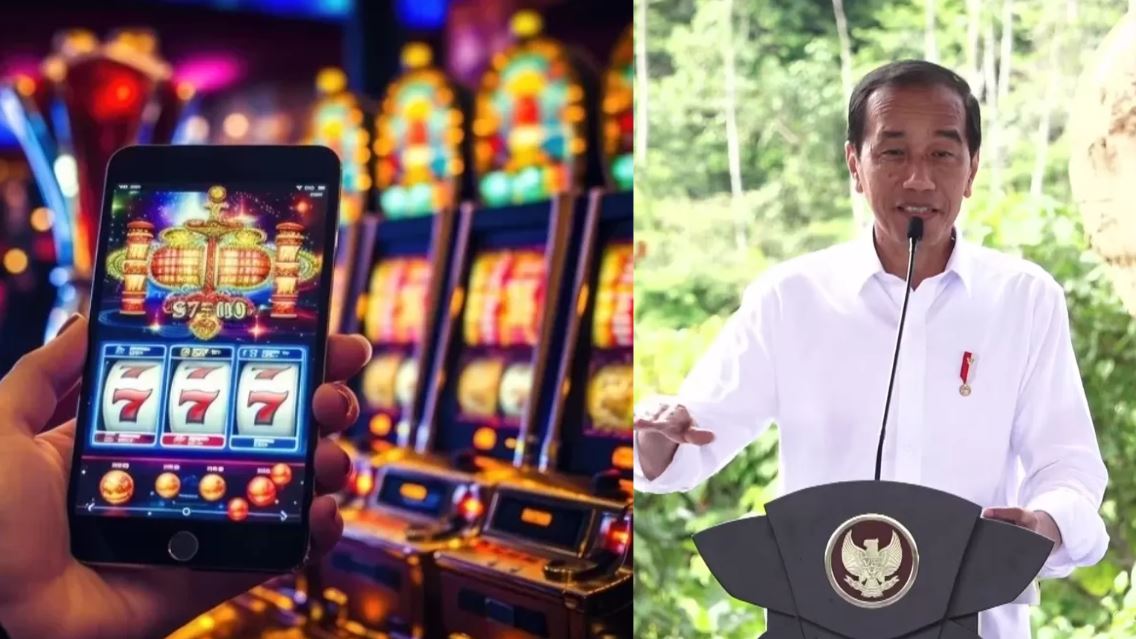 Presiden Joko Widodo (Jokowi) menyoroti kejahatan judi online (judol). (KOLASE JAWA POS)