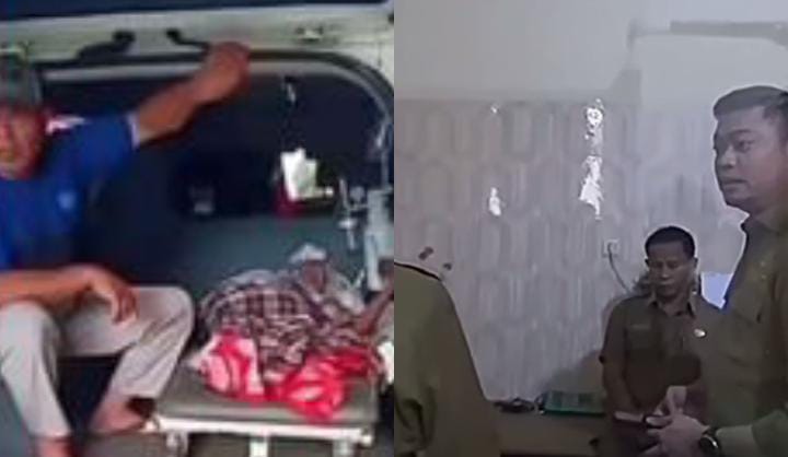 Viral video lansia meninggal didalam mobil ambulans, Bupati Gowa Ngamuk. (Kolase Ig)