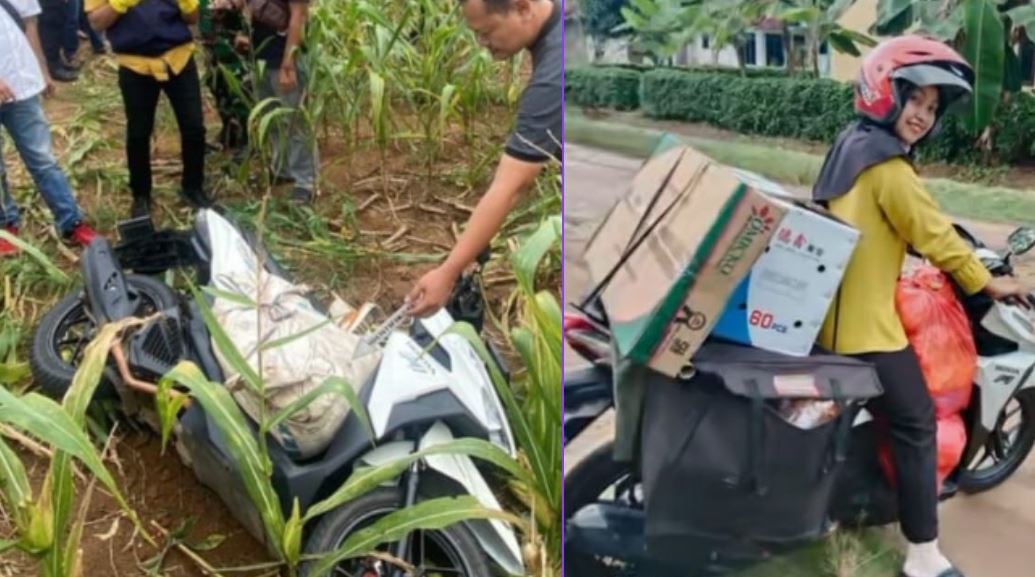 Viral Riyas Nuraini, korban dugaan kasus pembunuhan ditemukan tewas terbungkus karung di ladang jagung, Lampung Timur. (KOLASE ISTIMEWA)