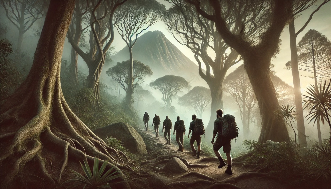 Ilustrasi cerita misteri Mendaki Lawu (AI GENERATED/CHAT GPT)