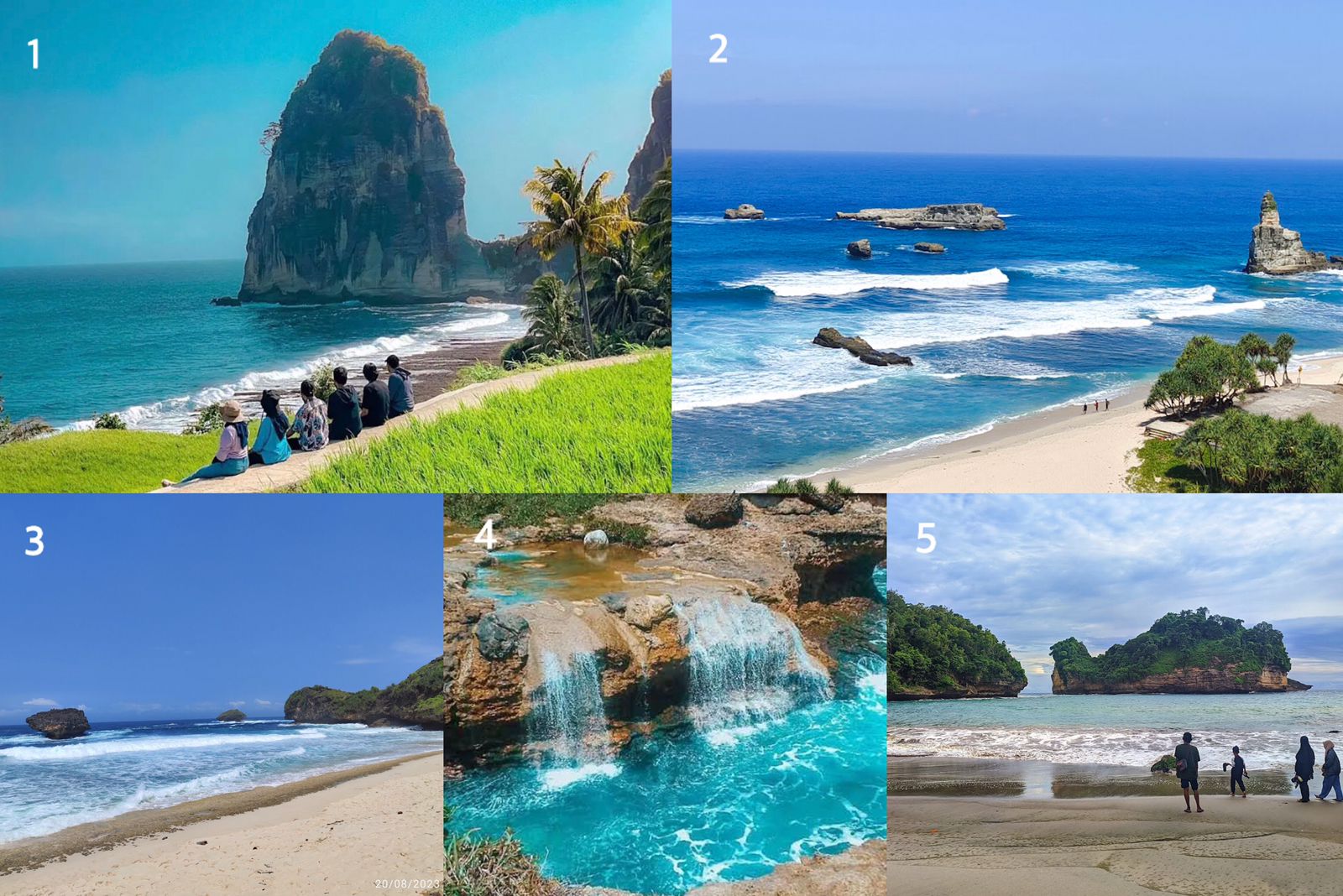 Sederet pantai yang ada di Kabupaten Pacitan (sumber foto : google maps)