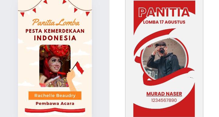 Link download ID Card Gratis Dalam Rangka Menyonsong HUT ke-79 RI Tahun 2024 mudah tanpa ribet, tampil mengkece jadi panitia kegiatan apapun. (kolase canva)