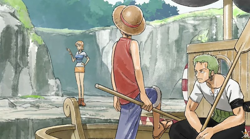 Salah satu adegan remake The One Piece yang beda dengan rilisan 1999 silam. (WIT Studio)