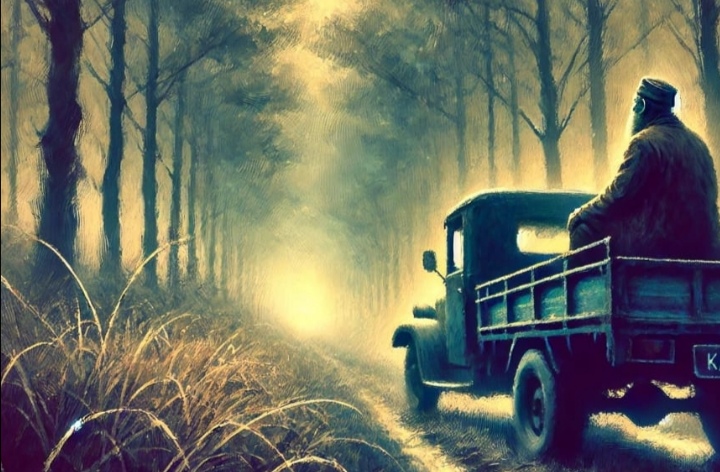 Ilustrasi cerita misteri Kakek Pencari Kayu di Lawu (AI GENERATED/CHAT GPT)