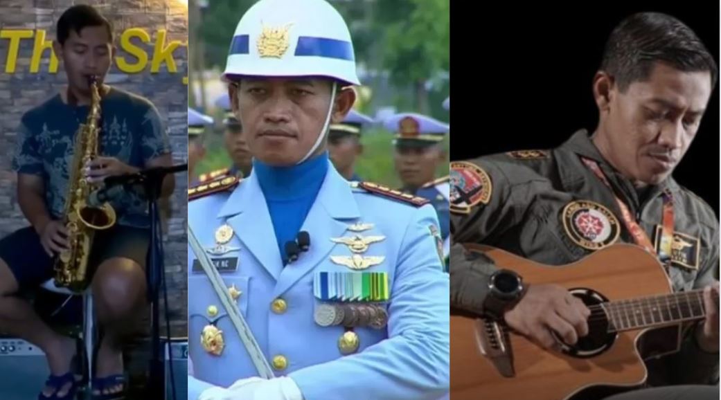 Kolonel Pnb Taufik Nur Cahyanto, komandan upacara di IKN memiliki hobi bermain musik. (KOLASE Ig @tncahyanto)