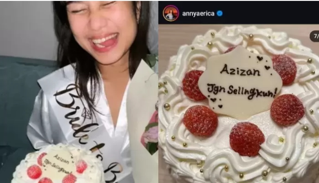 Netizen Soroti Kue Bridal Shower Azizah Salsha: "Azizah Jangan Selingkuh!" Menjadi Viral di Tengah Isu Perselingkuhan. (RADAR SOLO)