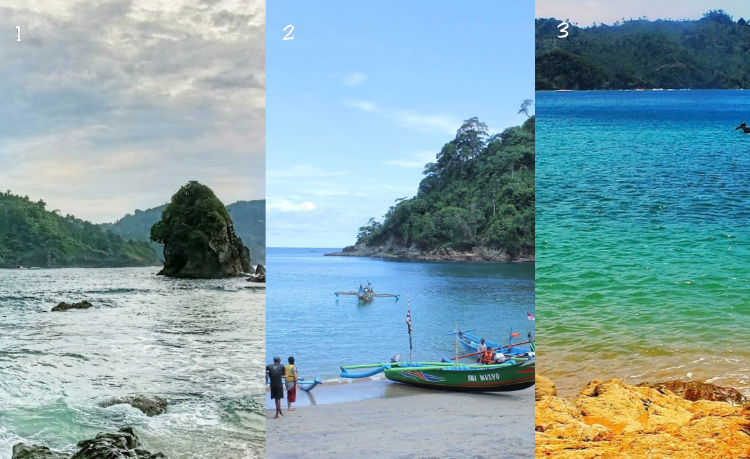 Rekomendasi wisata pantai berada di sekitar Pantai Wedi Awu (sumber foto google maps)