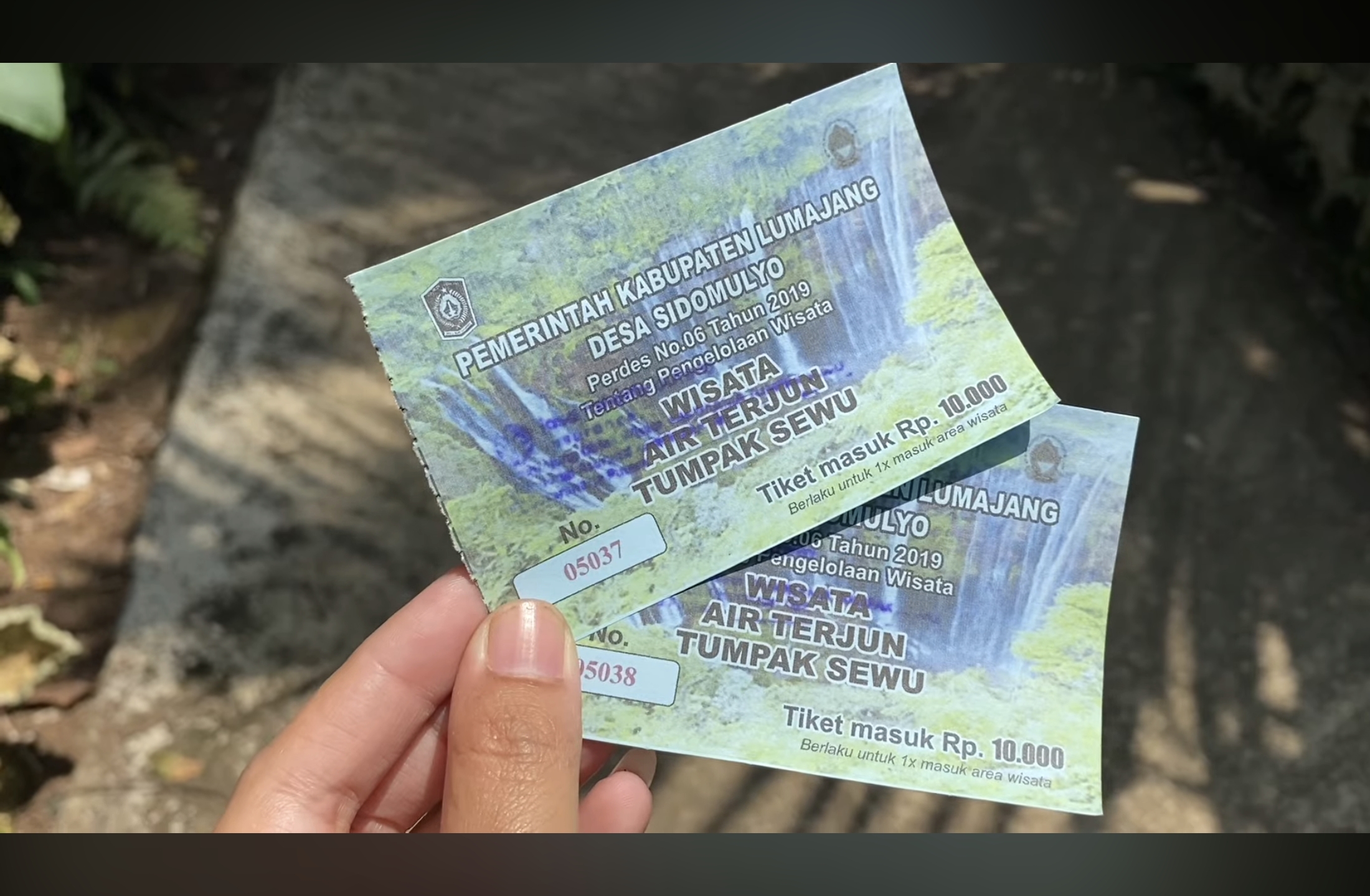 Harga Tiket Masuk Air Terjun Tumpak Sewu (Capture YT Arafat Kiki)