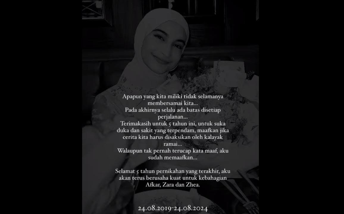 Aceh Cut Intan Nabila, rayakan anniversary pernikahaan untuk terakhir kalinya Bersama Armor Toraedor, usai tindakan KDRT yang tak bisa ditoleransi lagi.