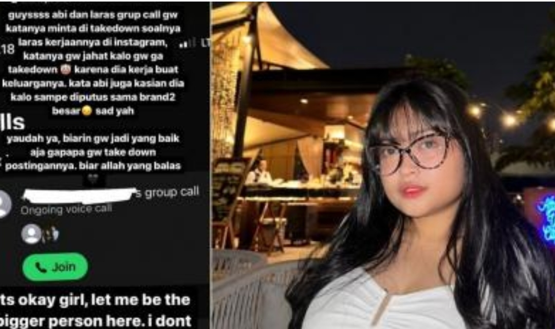 Viral chat skandal Laras Gatriana dan Abi di Media Sosial. (X)